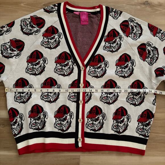 Queen of Sparkles Georgia Bulldogs Mascot Rhinestone Knit Cardigan L - Picture 6 of 11